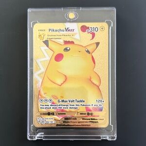 Pikachu VMAX CUSTOM Gold Metal Display Card